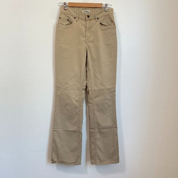L.L. Bean Pants - LL Bean womens classic fit/straight pants #277949 khaki size 8 tall